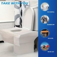 Protège-sièges de toilettes jetables portables pour voyage, camping, hôtel – Tapis de toilettes biodégradables et solubles dans l'eau en papier