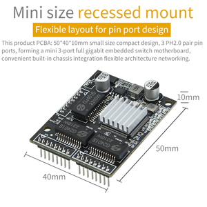 Mini 3 Cổng 1000Mpbs chuyển đổi mạng Bo mạch chủ ph2.0 Plug-in pin cổng mạng thích ứng mô-đun giao tiếp mạng Ethernet - Product Image 3
