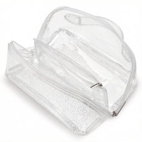 Sac à main en PVC rose brillant, sac de rangement transparent pour jeu de Mahjong américain avec poignée en cuir