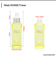 Flacon compte-gouttes personnalisé en verre de 30 ml pour sérum cosmétique, huile de parfum et sérum visage