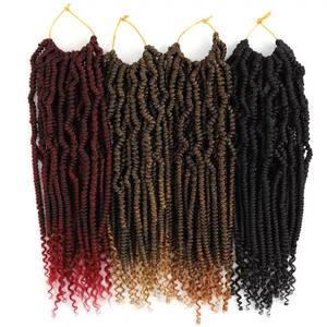 14 pouces 24 brins faisceaux synthétiques Passion Twist cheveux <span class=keywords><strong>Freetress</strong></span> Crochet tresse cheveux pour les femmes africaines Bomb Twist perruques - Product Image 2