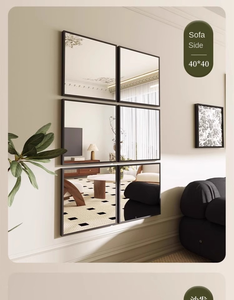 <span class=keywords><strong>Miroir</strong></span> mural décoratif en grille métallique noire, style fenêtre moderne, pour la maison, l'hôtel et les projets d'ingénierie (vente en gros) - Product Image 5