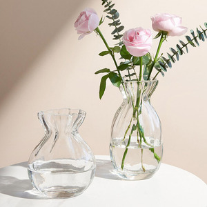 घरेलू सजावट के लिए घर के उपयोग के लिए हल्के लक्जरी और न्यूनतम ग्लास पारदर्शी vase - Product Image 3