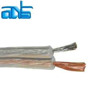 Cabo de alto-falante com fita plana isolamento de PVC 2 núcleos 14AWG transparente OFC CCA cabo de alto-falante cabo elétrico