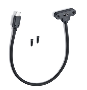 0.3m 3A T nero a forma di USB C cavo di montaggio a gomito tipo C maschio a femmina cavo di prolunga USB con blocco a vite - Product Image 3