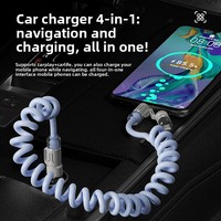 Kabel Data Pengisian Daya Ponsel 4-in-1 240W dengan Konektor USB-A + Type-C Pengisian Cepat Aromaterapi untuk IOS/Android