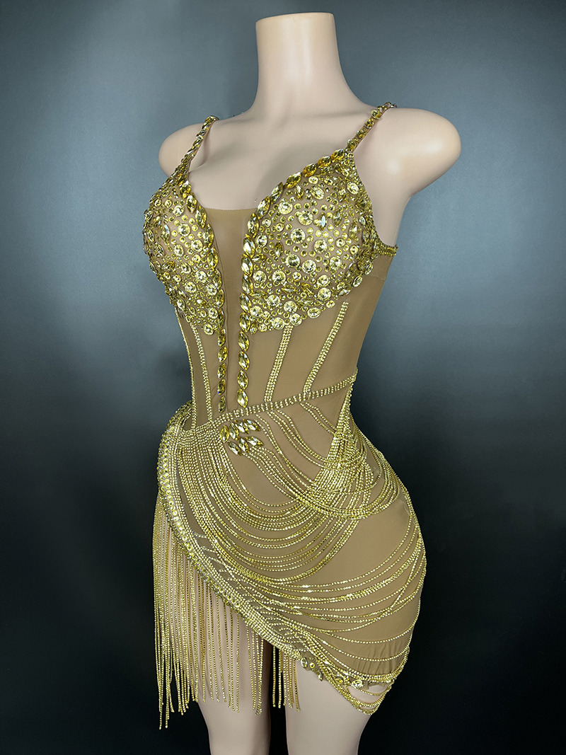 Gold Embossed Sweetheart Neck Sleeveless Mini Party Dress For Women  Odm