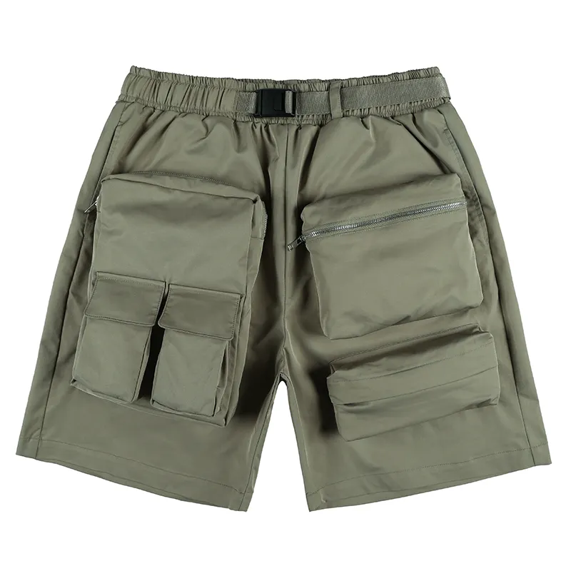 Customized new men's multi-pocket nylon shorts high street trend men's work shorts