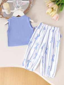 Ensemble de veste et de pantalon décontracté pour filles, orange et bleu, tissu polyester/coton, respirant, motif uni - Product Image 4