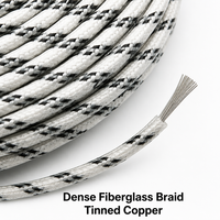 Câble flexible résistant à la chaleur H05SJ-K en silicone et fibre de verre tressé 2,5 mm² 300/500V 200°C, équipement IEC 60245