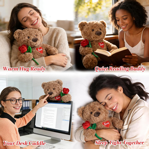 Cadeau de la Saint-Valentin, ours en peluche, animal en peluche avec rose et cœur d'amour, vente en gros, mère, petites amies, ours en peluche rose mignon - Product Image 3