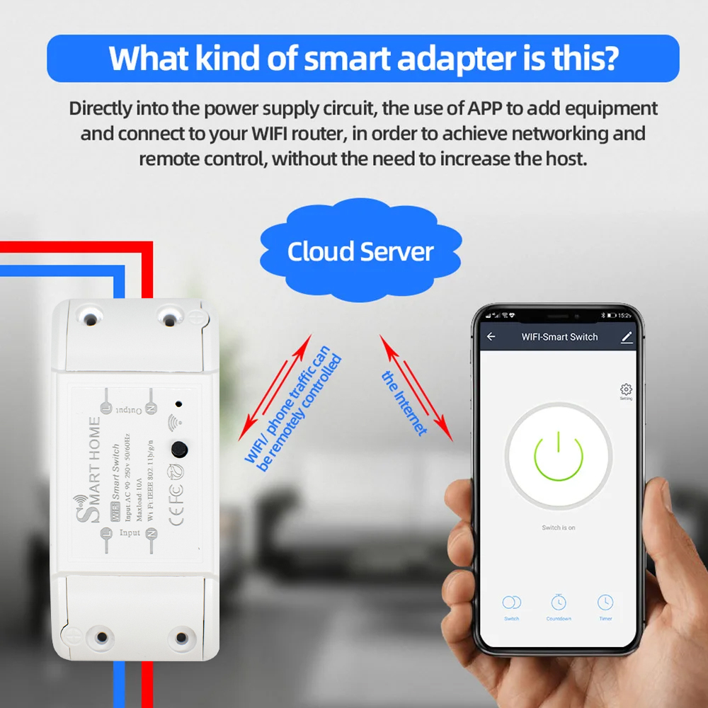 Works with Tuya WiFi Smart Switch APP Wireless Controller Universal Breaker Timer 90-250V 10A Smart Life Home Work Switch · image 4