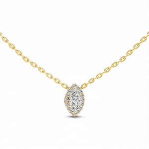 Colgante Clásico con Diamante Cultivado en Laboratorio de Corte Marquesa de 0.50 Ct, Color VVS VS EF, Plata de Ley 925, Oro de 10KT 14KT 18KT, Joyería para Uso Diario - Product Image 5