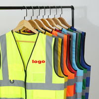 Gilet de sécurité réglable haute visibilité Gilet de sécurité pour hommes Gilet Led en polyester réfléchissant le trafic avec logo personnalisé