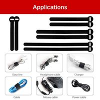 Attaches-câbles réutilisables double face auto-adhésifs imperméables 100% nylon écologiques, organisateur de fils, bande auto-agrippante
