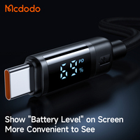 Mcdodo 578 Creative niveau de batterie affichage numérique PD chargeur 60 Watts câble de données pour iPhone 15 16 iPad câbles de téléphone portable