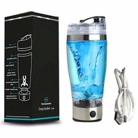 Mélangeur Vortex à piles de 500 ml en acier inoxydable, shaker électrique pour protéines avec conteneur de stockage de poudre de protéines, auto-agitation