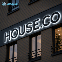 Enseigne lumineuse publicitaire extérieure personnalisée en métal avec logo 3D, lettres LED, étanche IP67, garantie 2 ans, vente en gros