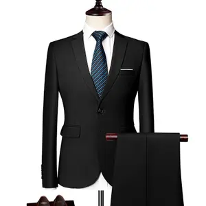 Costumes 2 pièces pour hommes, bas, usine personnalisée, vente en gros, costumes de mariage slim fit pour hommes, quantité minimale de commande