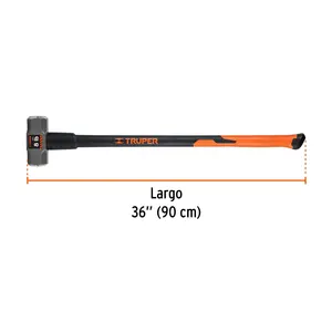 Truper 8 lb martello ottagonale con manico in fibra di vetro 36 'in acciaio al carbonio e martello per tetti - Product Image 3