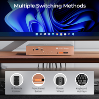 Commutateur KVM HDMI 4x1 ODM USB 3.0 8K 60HZ Prise en charge EDID Mode de numérisation automatique RJ45 Gigabit Module de charge intégré pour espace de travail multi-PC