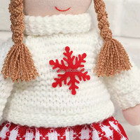 Adorable poupée en tricot pour petite fille, rouge et blanche, figurine de Noël debout, jouet en peluche pour la décoration de la table à la maison et cadeau pour enfants