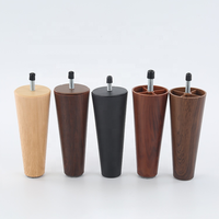Kunststoff-Möbelbeine mit konischer Holzmaserung und Filzunterlage für Esszimmerstühle, TV-Ständer, Tische, Schminktische und Schränke
