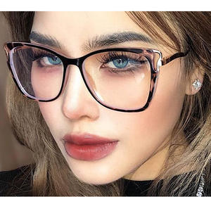 Gafas de ojo de gato Tr87056, montura completa, protección contra luz azul, unisex, patillas metálicas con resorte, lentes AC - Product Image 3