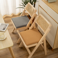 Coussin de chaise carré antidérapant avec particules, en mousse à mémoire de forme à rebond lent, en velours, pour chaises de cuisine et de salle à manger