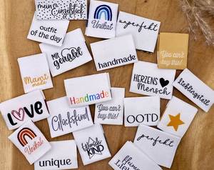 Etichetta per la cura dei capi di abbigliamento ad alto tessuto con etichette con nome ricamate in raso di cotone morbido <span class=keywords><strong>nastro</strong></span> di fascia alta del Logo del marchio Patch - Product Image 4