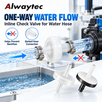 Vanne de retenue en ligne en plastique Alwaytec, vanne d'eau unidirectionnelle anti-retour avec raccords à double barbette pour tuyaux flexibles