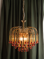 Plafonnier led suspendu en cuivre et verre de murano, grand lustre commercial, style italien, idéal pour un salon d'hôtel