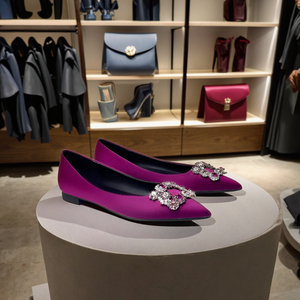 All'ingrosso personalizzabile <span class=keywords><strong>a</strong></span> <span class=keywords><strong>punta</strong></span> viola di cristallo matrimonio appartamenti stile balletto donna scarpe da sera altezza crescente per l'estate - Product Image 5