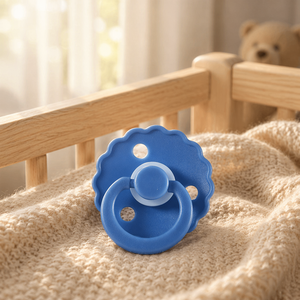 <span class=keywords><strong>Sucette</strong></span> <span class=keywords><strong>ergonomique</strong></span> en silicone souple sans BPA avec bords festonnés et motif floral, poignée de traction et ventouses actives pour bébé - Product Image 4