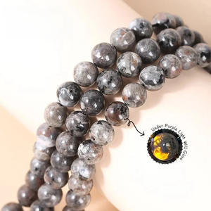 Cuentas de Piedra de Fuego Natural de Alta Calidad 4-12mm, Cuentas Redondas Sueltas de Piedra Yooperlita Natural para la Fabricación de Collares y Pulseras - Product Image 2