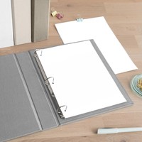 Porte-documents en cuir noir grand format avec motif marbré, classeur à anneaux pour l'école, le bureau et les affaires