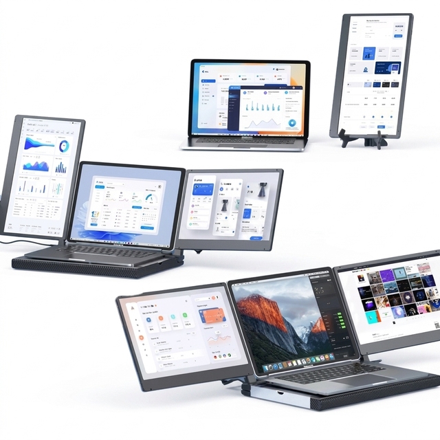 Factory OEM F3 14 Inch Laptop Screen Extender Triple Monitor IPS 1080P FHD Type C Compatible with 13-17" Laptops
