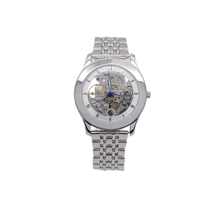 Reloj Mecánico de Esqueleto para Hombre OEM ODM, Esfera con Números Romanos en Tono Plateado, Brazalete de Acero Inoxidable, Reloj de Lujo Personalizado - Product Image 3