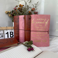 Carnet de voyage/Agenda vierge en cuir PU avec logo en relief, personnalisable, format A5/A6, pour sublimation DIY, vente en gros, idéal pour cadeau