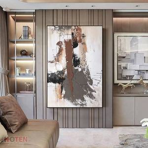 Dipinto a olio su tela murale astratto fatto a mano in bianco e nero su murale astratto di grandi <span class=keywords><strong>dimensioni</strong></span> - Product Image 5