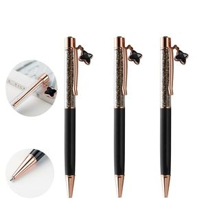 Bulk Cheapest Manufacturers Crystal Metal Ballpoint <b>Pen</b> With Four-Leaf Clover Pendant Custom Logo for Gift - Product Image 1