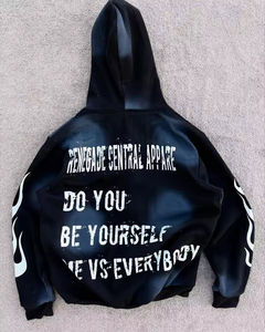 Premium hommes 100% coton fermeture éclair Boxy sweat court Streetwear à capuche imprimé personnalisable brodé Logo respirant - Product Image 2