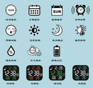 Reloj de Pared Digital Grande al por Mayor, Estación Meteorológica con Pronóstico, Temperatura, Humedad, Fecha, Semana, Modo Nocturno, 2 Alarmas, 12/24H, LED - Product Image 5