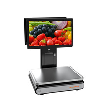 Timbangan RONGTA AI Layar Sentuh Ganda 15,6 inci, Layar Elektronik, 15kg/30kg, Printer Terintegrasi, OEM untuk Penggunaan Retail & Supermarket