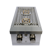 Barbecue à gaz professionnel moderne et luxueux en acier inoxydable 304 avec brûleur latéral pour îlot de barbecue