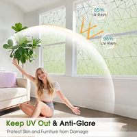 Film de fenêtre statique anti-UV et thermique pour la confidentialité visuelle, film décoratif en PVC non adhésif pour la maison
