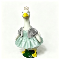 MSYO OEM ODM Vestes de canard princesse en robe violette, statue d'animal mignonne, décoration d'intérieur fantaisie, cadeau en polyester toutes saisons