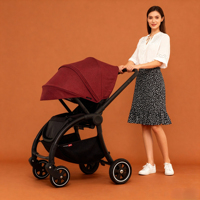 Système de poussette de voyage 4 en 1 de qualité supérieure, pliable avec grandes roues, pour bébé jusqu'à 3 ans