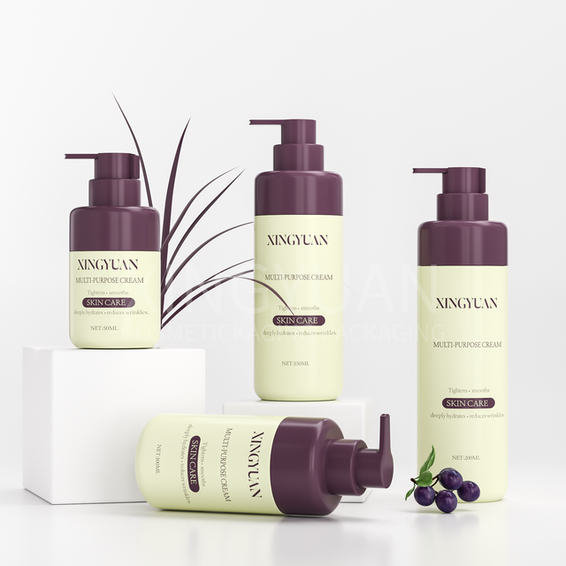 XINGYUAN Luxury Airless Pump Bottle 50ml 100ml Custom Vacuum Cosmetic Serum Lotion Cream Skincare Packaging Plastic Bottle