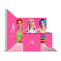 Modular Tool Free Custom Print 10x10 Aluminium Faltbare SEG Backlit Light Box Hintergrund Tragbarer Messestand